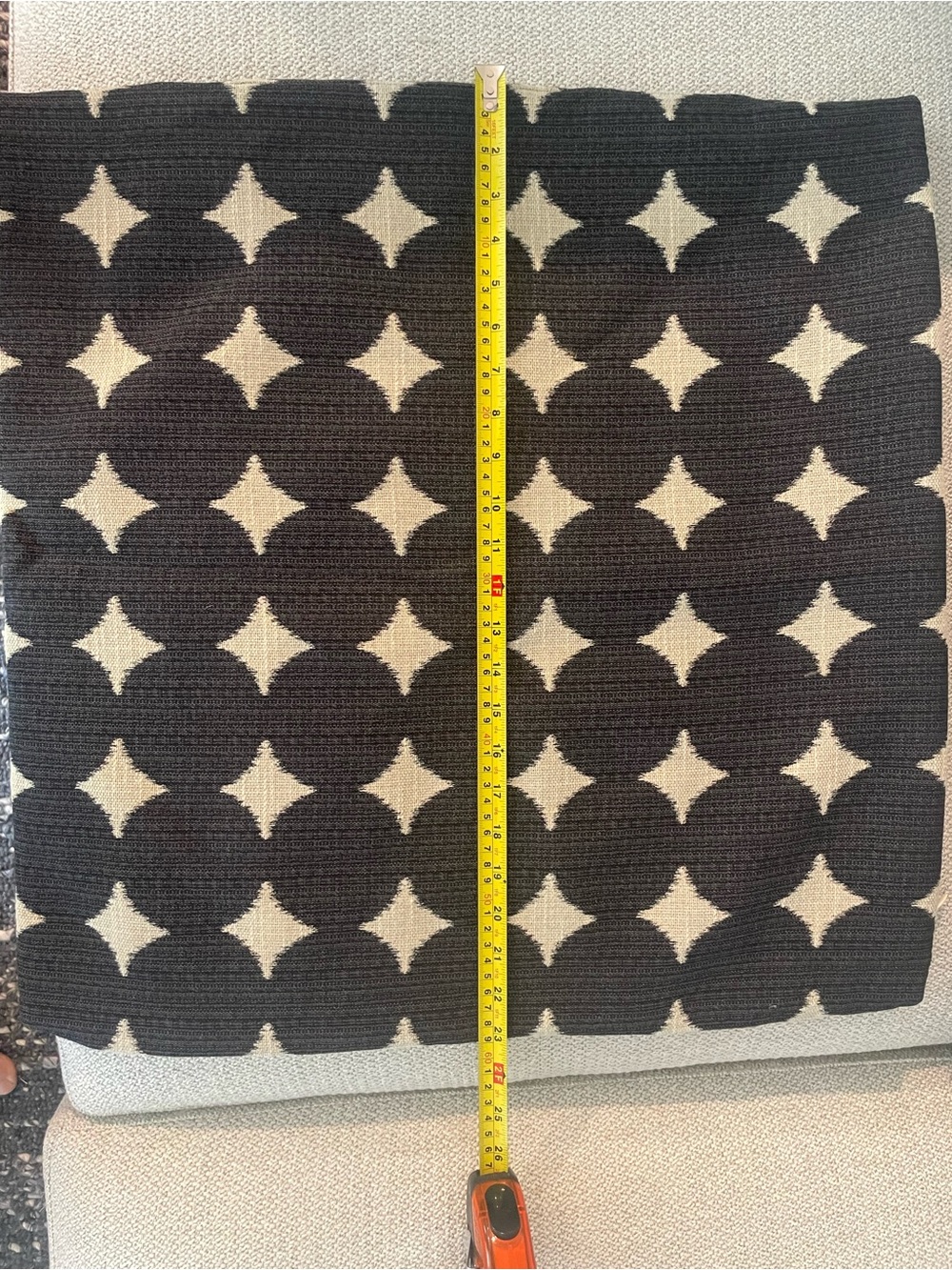 Geometric Black & Cream Knitted Throw Cushion Cover